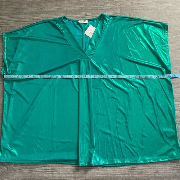 Cotton Bleu Iridescent Metallic Top NWT - Picture 4 of 7